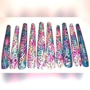Hand crafted custom print 10pc 3xl acrylic press on nails sz Small